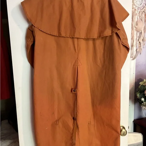 Oiled Canvas Cowboy Duster Drover Coat - Picture 7 of 11
